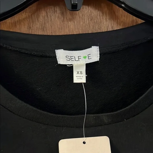 Self love Black Ruffled Cold Shoulder Top - Picture 2 of 4